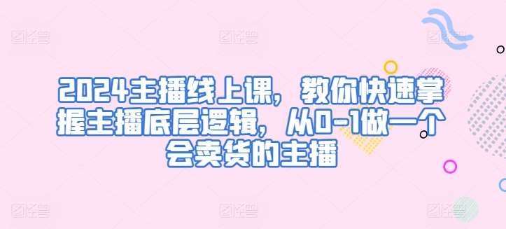 2024主播线上课，教你快速掌握主播底层逻辑，从0-1做一个会卖货的主播-云商网创