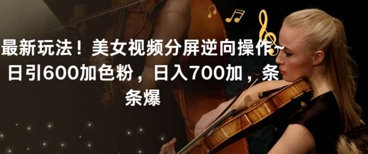 最新玩法！美女视频分屏逆向操作~日引600加色粉，日入700加，条条爆【揭秘】-云商网创