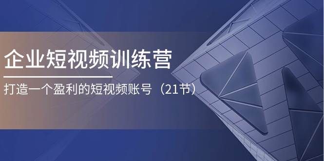 （11278期）企业短视频训练营：打造一个盈利的短视频账号（21节）-云商网创