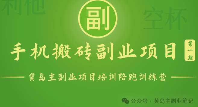 手机搬砖小副业项目训练营1.0，实测1小时收益50+，一部手机轻松日入100+-云商网创