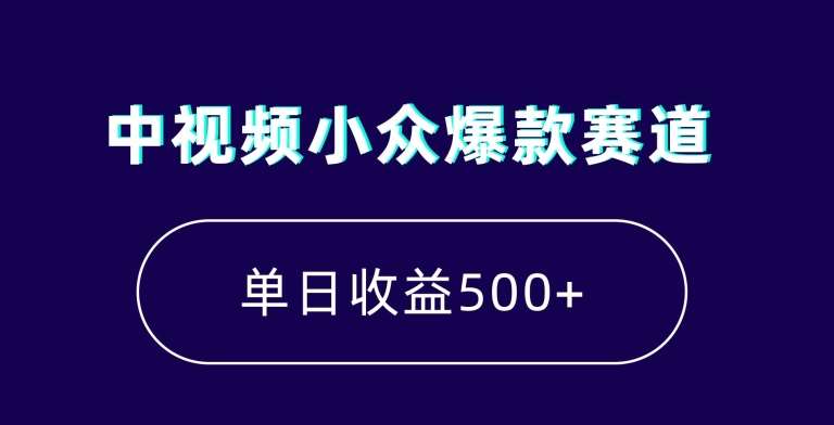 中视频小众爆款赛道，7天涨粉5万+，小白也能无脑操作，轻松月入上万【揭秘】-云商网创