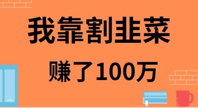 （9173期）我靠割韭菜赚了 100 万-云商网创