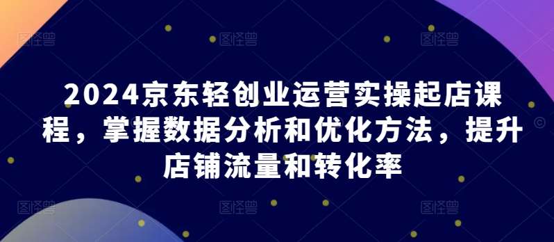 2024京东轻创业运营实操起店课程，掌握数据分析和优化方法，提升店铺流量和转化率-云商网创