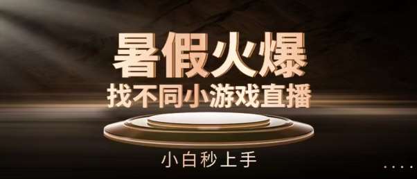暑假火爆找不同小游戏直播间，小白秒上手【揭秘】-云商网创