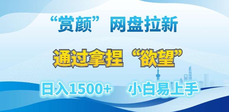 “赏颜”网盘拉新赛道，通过拿捏“欲望”日入1500+，小白易上手【揭秘】-云商网创