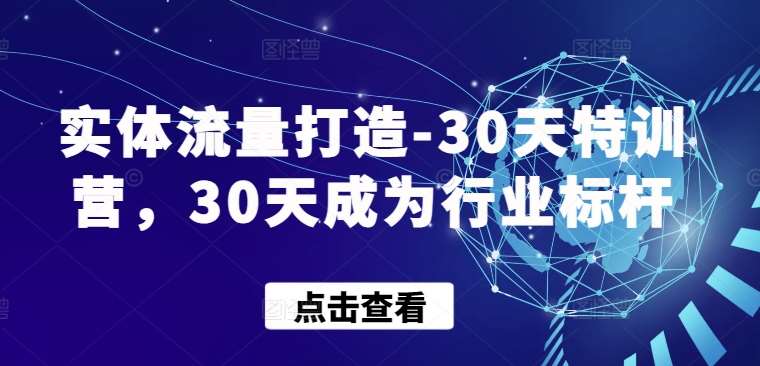 实体流量打造-30天特训营，30天成为行业标杆-云商网创