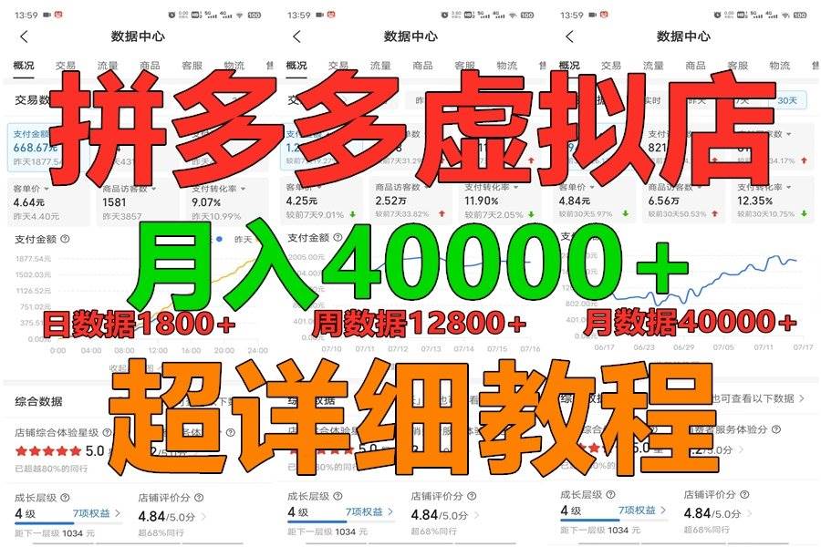 拼多多虚拟电商训练营月入40000+，全网最详细，你做你也行，暴利稳定长久-云商网创