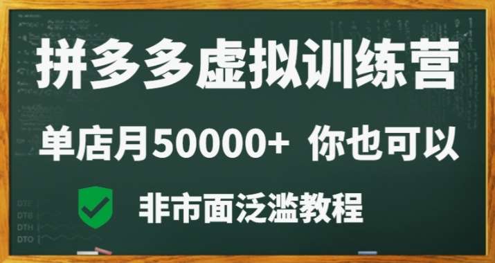 拼多多虚拟电商训练营月入30000+你也行，暴利稳定长久，副业首选-云商网创