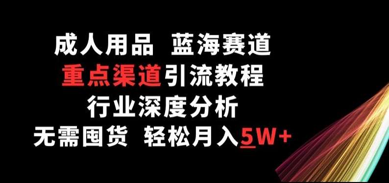 成人用品，蓝海赛道，重点渠道引流教程，行业深度分析，无需囤货，轻松月入5W+【揭秘】-云商网创