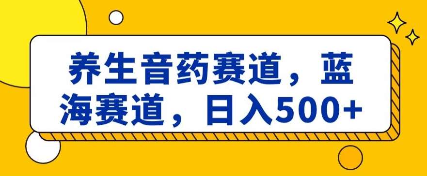 养生音药赛道，蓝海赛道，日入500+【揭秘】-云商网创