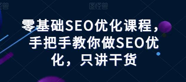 零基础SEO优化课程，手把手教你做SEO优化，只讲干货-云商网创