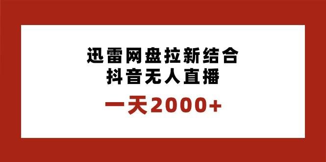 （8551期）一天2000+迅雷网盘拉新结合抖音无人直播，独创玩法保姆级教学-云商网创