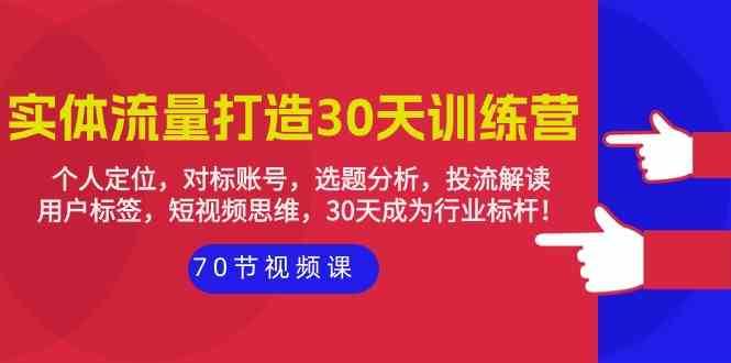 实体流量打造30天训练营：个人定位，对标账号，选题分析，投流解读（70节）-云商网创