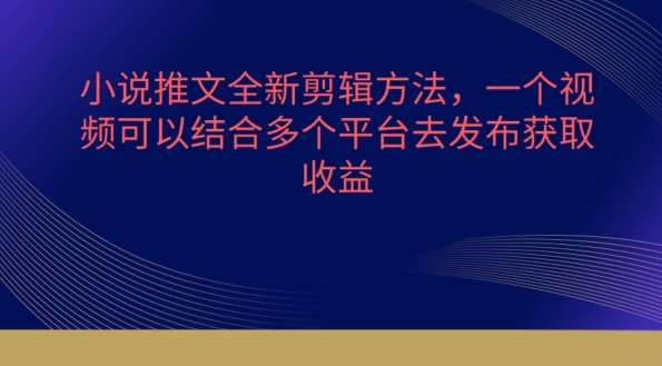 小说推文全新剪辑方法，一个视频可以结合多个平台去发布获取【揭秘】-云商网创