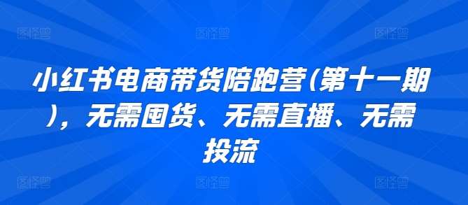 小红书电商带货陪跑营(第十一期)，无需囤货、无需直播、无需投流-云商网创