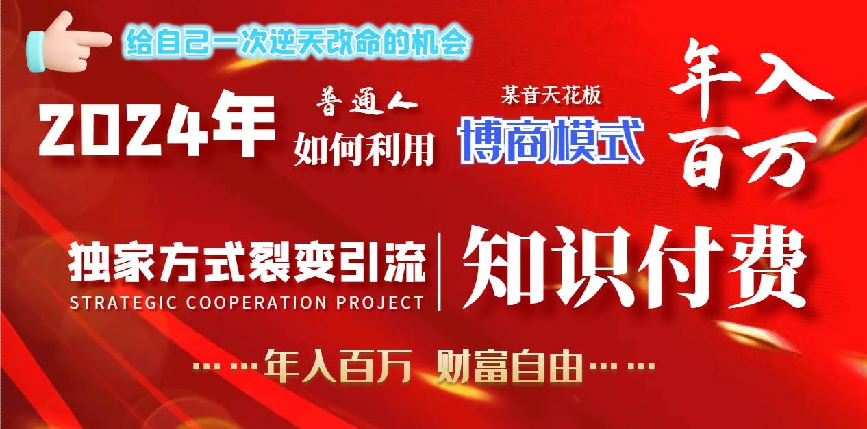 2024年普通人如何利用博商模式做翻身项目年入百万，财富自由-云商网创