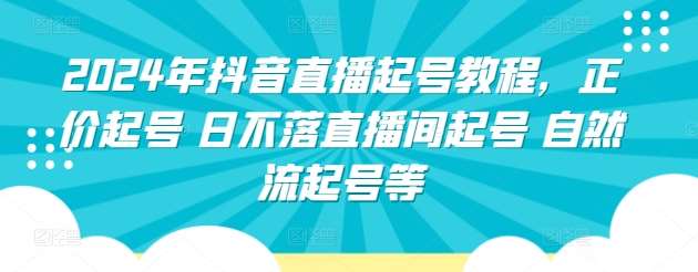 2024年抖音直播起号教程，正价起号 日不落直播间起号 自然流起号等-云商网创