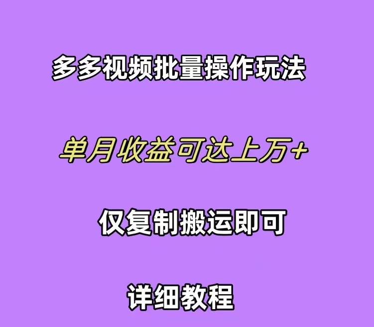 拼多多视频带货快速过爆款选品教程 每天轻轻松松赚取三位数佣金 小白必…-云商网创