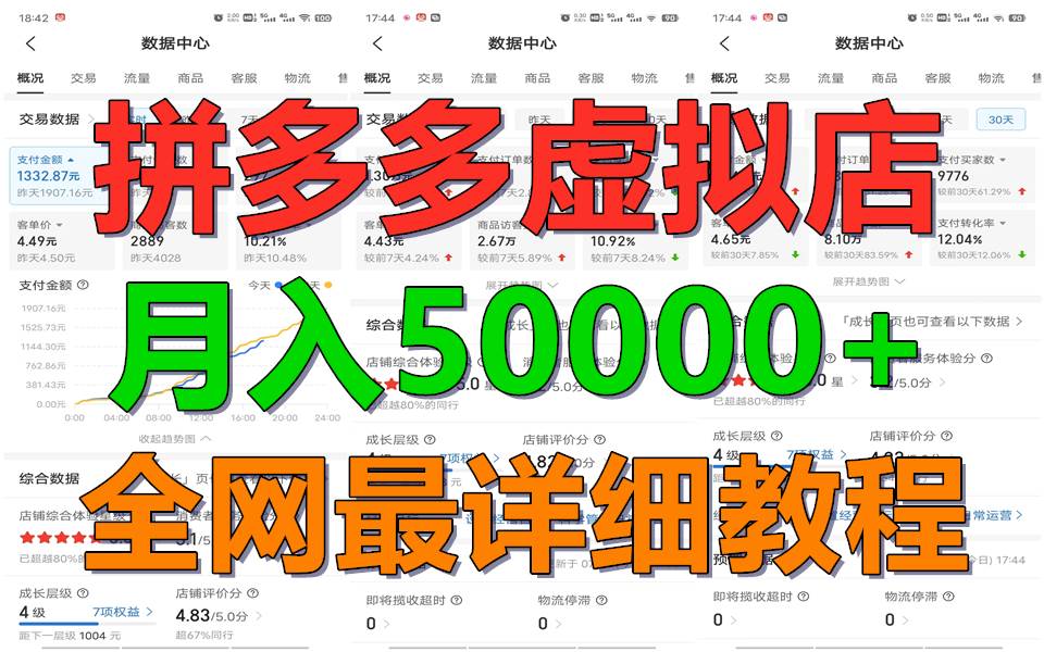 拼多多虚拟电商训练营月入50000+你也行，暴利稳定长久，副业首选-云商网创