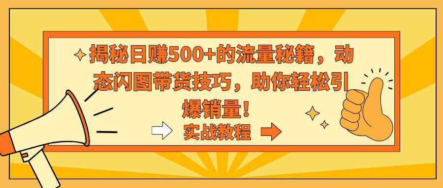 （9058期）揭秘日赚500+的流量秘籍，动态闪图带货技巧，助你轻松引爆销量！-云商网创