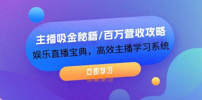 （12188期）主播吸金秘籍/百万营收攻略，娱乐直播宝典，高效主播学习系统-云商网创