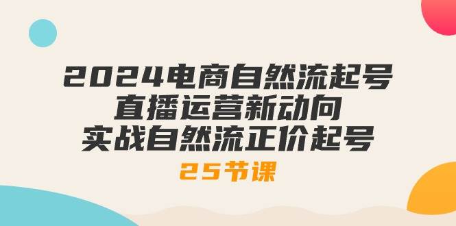 （10609期）2024电商自然流起号，直播运营新动向 实战自然流正价起号-25节课-云商网创