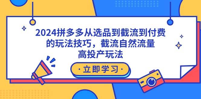 2024拼多多从选品到截流到付费的玩法技巧，截流自然流量玩法，高投产玩法-云商网创