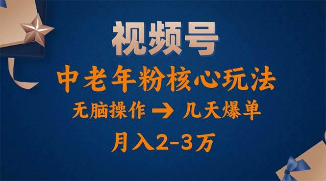 （11288期）视频号火爆玩法，高端中老年粉核心打法，无脑操作，一天十分钟，月入两万-云商网创