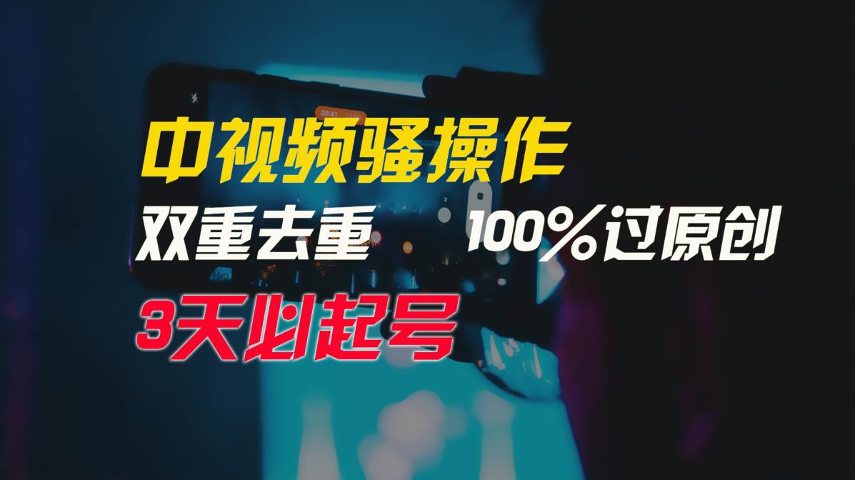 中视频骚操作，双重去重100%过原创，3天比必起号，简单无脑，月入3W+-云商网创