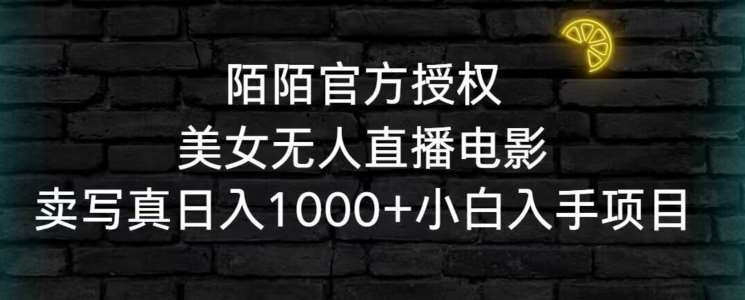 陌陌官方授权美女无人直播电影，卖写真日入1000+小白入手项目【揭秘】-云商网创