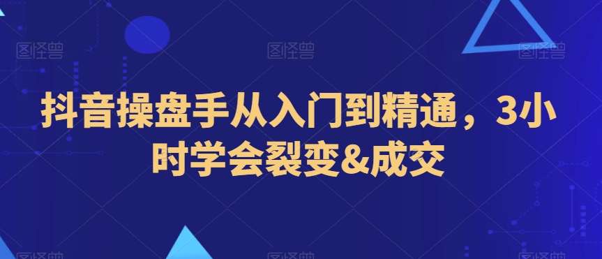 抖音操盘手从入门到精通，3小时学会裂变&成交-云商网创