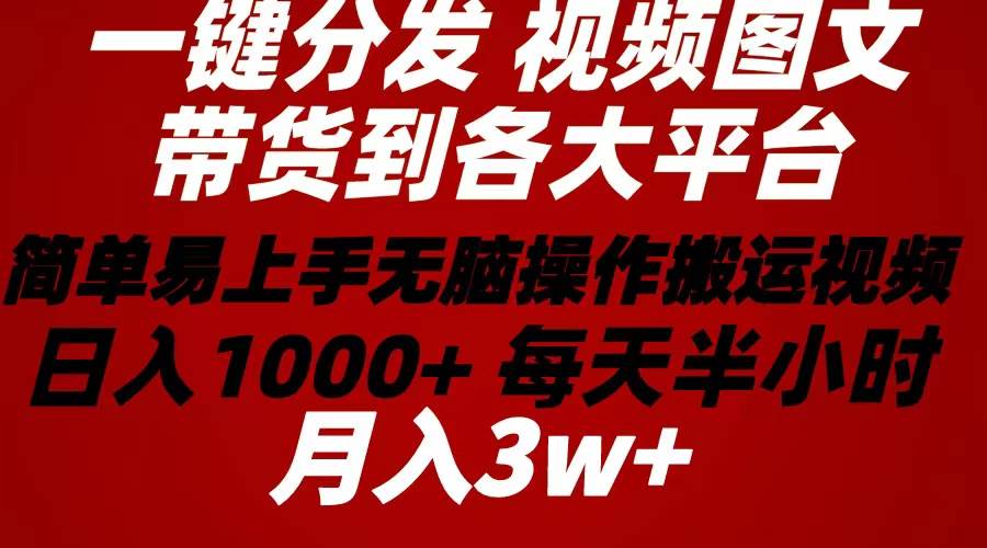 （10667期）2024年 一键分发带货图文视频  简单易上手 无脑赚收益 每天半小时日入1…-云商网创