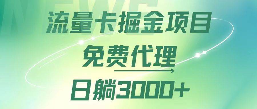 （12321期）流量卡掘金代理，日躺赚3000+，变现暴力，多种推广途径-云商网创