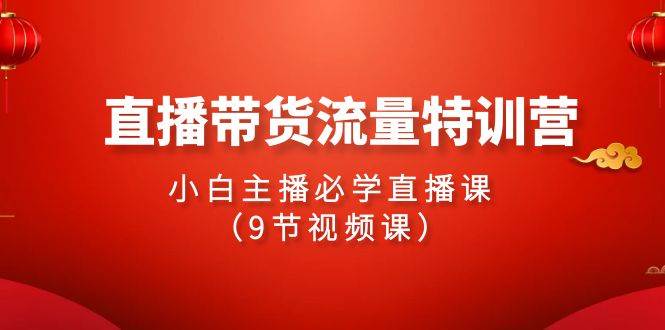 2024直播带货流量特训营，小白主播必学直播课（9节视频课）-云商网创