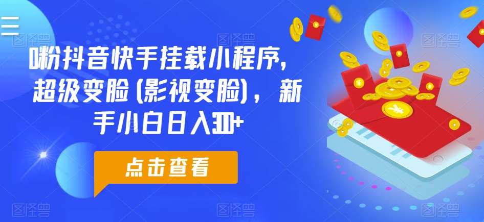 0粉抖音快手挂载小程序，超级变脸(影视变脸)，新手小白日入300+【揭秘】-云商网创