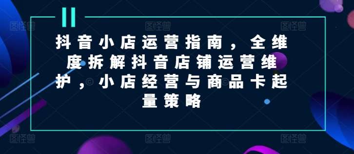 抖音小店运营指南，全维度拆解抖音店铺运营维护，小店经营与商品卡起量策略-云商网创