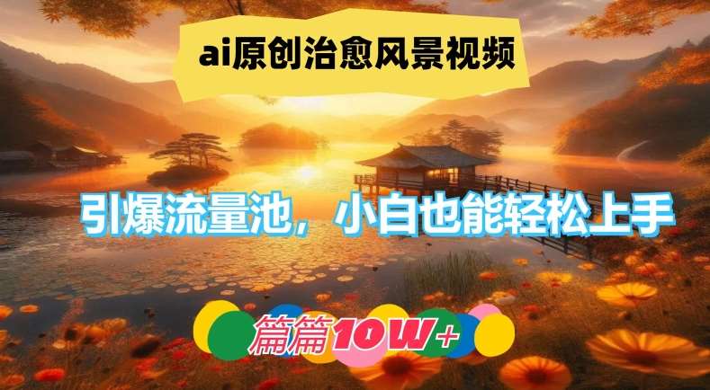 ai原创治愈风景视频，引爆流量池，小白也能轻松上手，篇篇10w+【揭秘】-云商网创