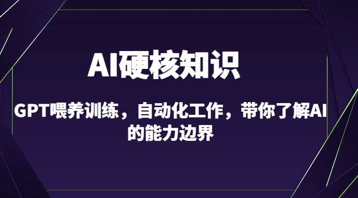 AI硬核知识-GPT喂养训练，自动化工作，带你了解AI的能力边界（10节课）-云商网创