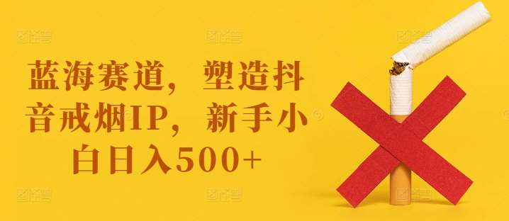 蓝海赛道，塑造抖音戒烟IP，新手小白日入500+【揭秘】-云商网创