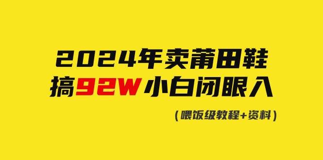 2024年卖莆田鞋，搞了92W，小白闭眼操作！-云商网创