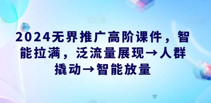 2024无界推广高阶课件，智能拉满，泛流量展现→人群撬动→智能放量-云商网创