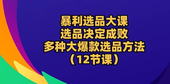 （10521期）暴利 选品大课：选品决定成败，教你多种大爆款选品方法（12节课）-云商网创