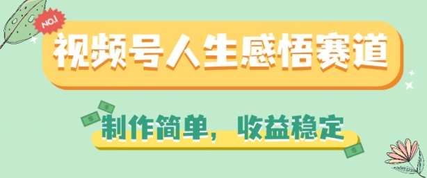 视频号人生感悟赛道，制作简单，收益稳定【揭秘】-云商网创