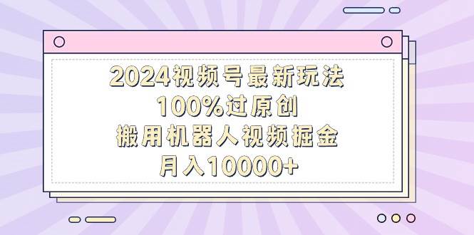 2024视频号最新玩法，100%过原创，搬用机器人视频掘金，月入10000+-云商网创