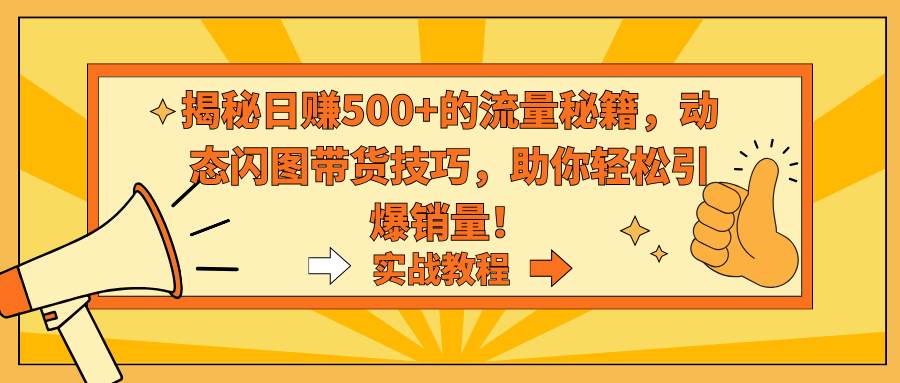 揭秘日赚500+的流量秘籍，动态闪图带货技巧，助你轻松引爆销量！-云商网创