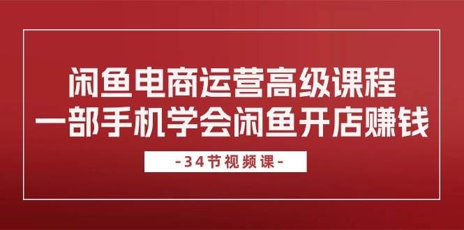 （10686期）闲鱼电商运营高级课程，一部手机学会闲鱼开店赚钱（34节课）-云商网创