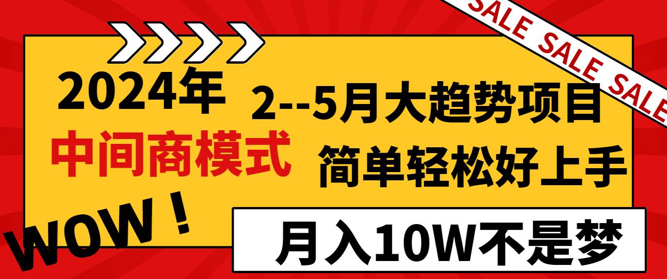 2024年2–5月大趋势项目，利用中间商模式，简单轻松好上手，轻松月入10W…-云商网创