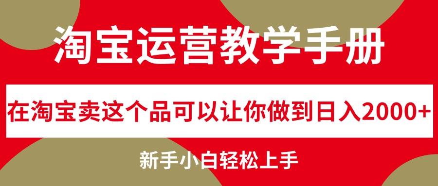 （12351期）淘宝运营教学手册，在淘宝卖这个品可以让你做到日入2000+，新手小白轻…-云商网创