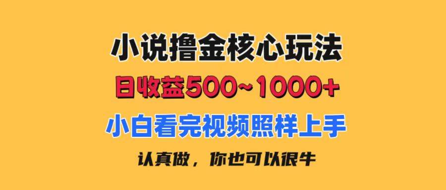 （11461期）小说撸金核心玩法，日收益500-1000+，小白看完照样上手，0成本有手就行-云商网创