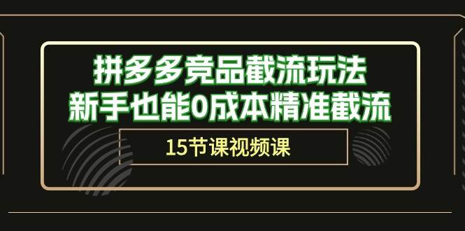 拼多多竞品截流玩法，新手也能0成本精准截流（15节课）-云商网创